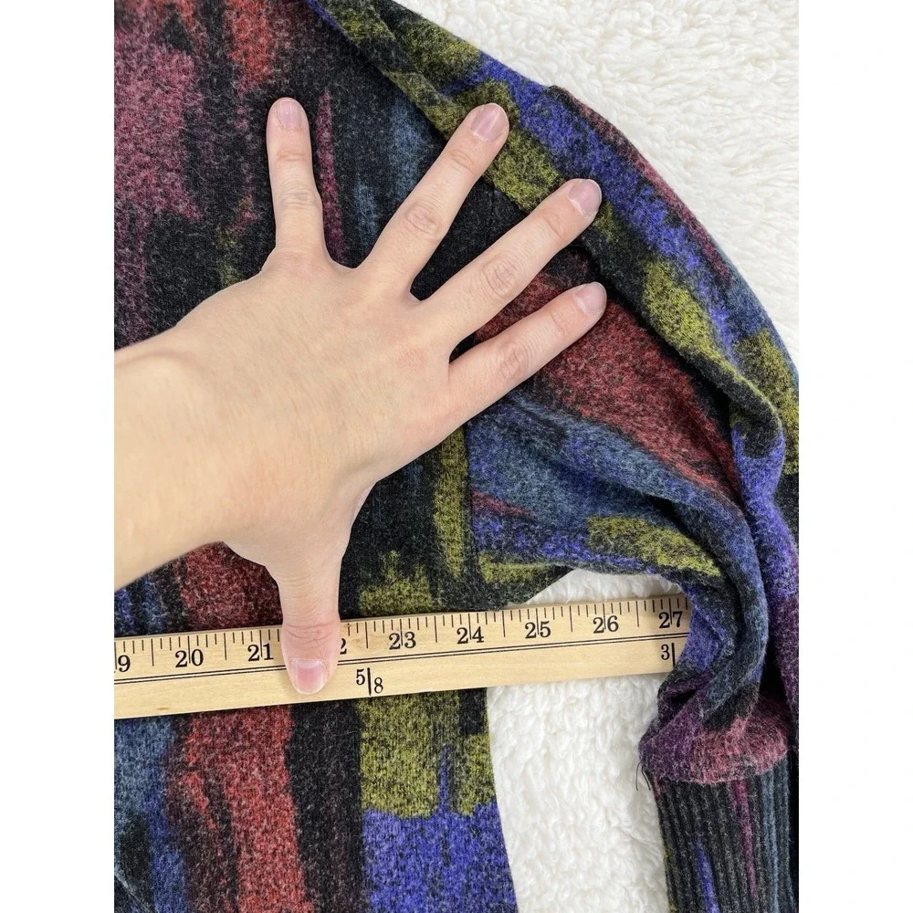 Habitat Women's Size Large Multicolor Sweater Knit Crew Neck Boxy Artsy Cozy